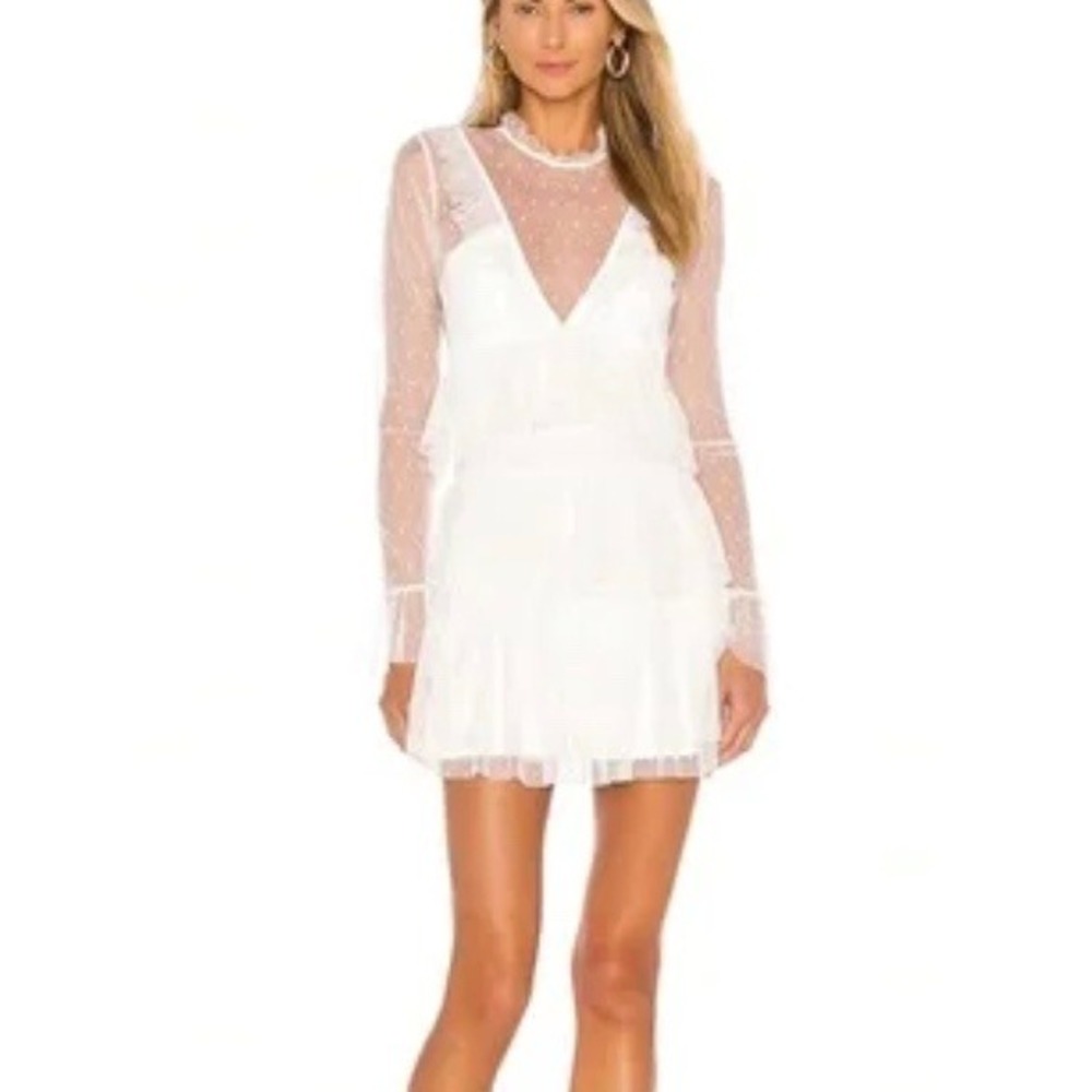 Tularosa‎ Blue Moon Dress in Ivory Womens Fairycore Layered Shear Dress Medium